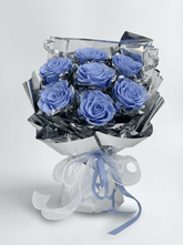 Galaxy 7 Rose Preserved Flower Bouquet - Flowers - Galaxy - Blue - Preserved Flowers & Fresh Flower Florist Gift Store