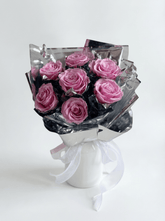 Galaxy 7 Rose Preserved Flower Bouquet - Flowers - Galaxy - Pink - Preserved Flowers & Fresh Flower Florist Gift Store