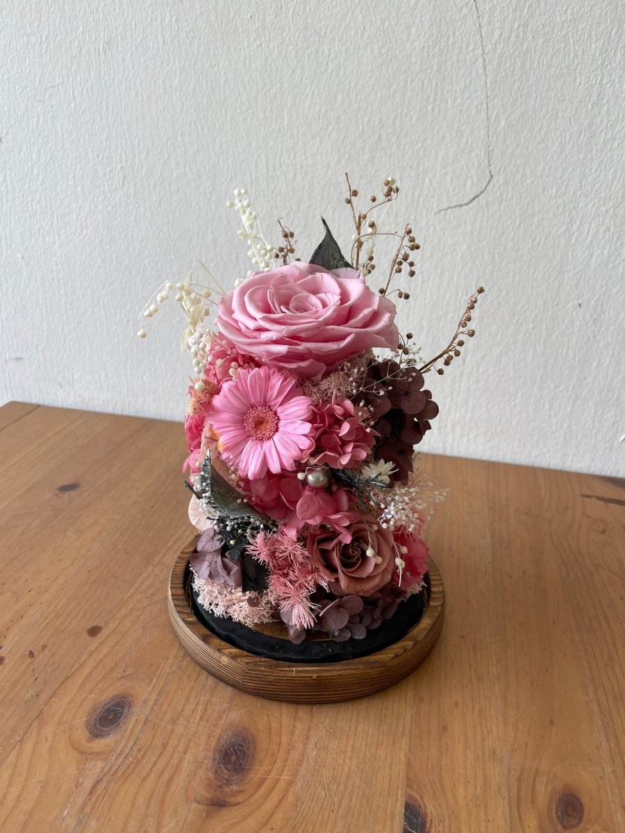 Gardenia Bell Dome - Flowers - Cherry Blossom Pink - Preserved Flowers & Fresh Flower Florist Gift Store
