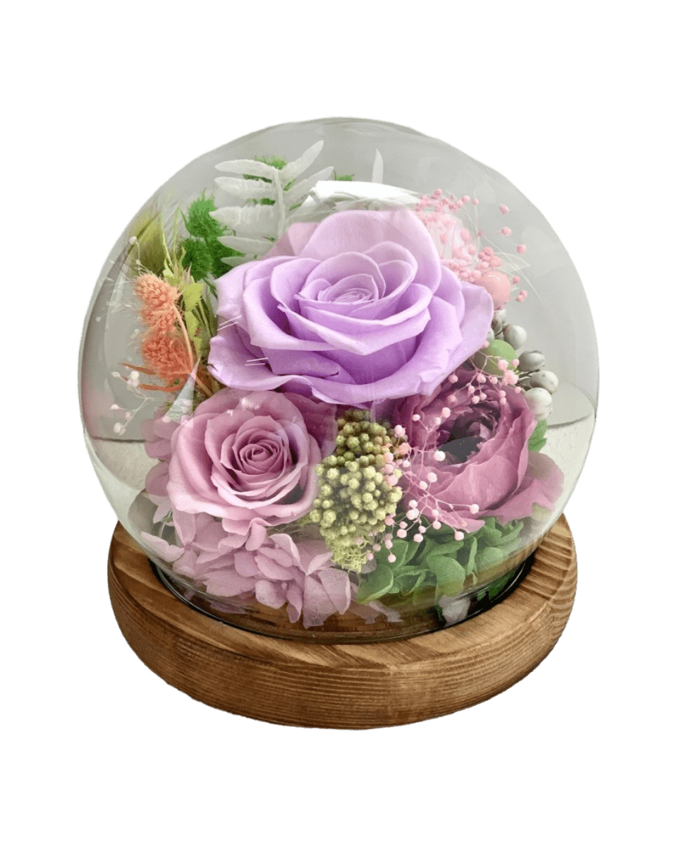 Imperfect Preserved Flowers (AS - IS) - Read Description - Flowers - rose purple blowball (no light) - Preserved Flowers & Fresh Flower Florist Gift Store