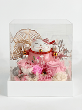 Maneki - Neko 招き猫 Flower Box, Pink (Happiness) - Flowers - Preserved Flowers & Fresh Flower Florist Gift Store