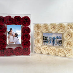 Preserved Flower Photo Frame (AS IS Condition) - Flowers - White Rose - Preserved Flowers & Fresh Flower Florist Gift Store