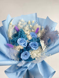 Ruri - Blue Roses & Hydrangea Preserved Flower Bouquet - Flowers - Preserved Flowers & Fresh Flower Florist Gift Store
