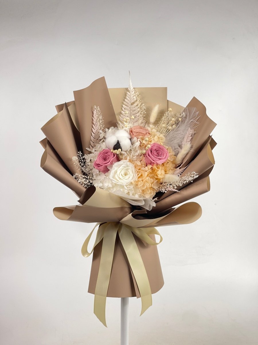 Sora - Mixed Roses & Hydrangea Preserved Flower Bouquet - Flowers - Preserved Flowers & Fresh Flower Florist Gift Store