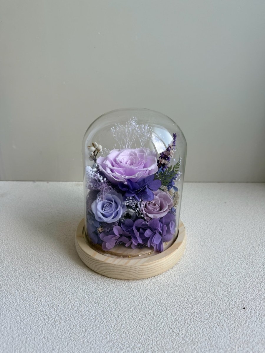 Sora Preserved Flower Dome - Flowers - Orange - Preserved Flowers & Fresh Flower Florist Gift Store