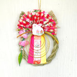 Lucky Usagi Shimenawa New Year Decoration -幸運兎 - Decor - Pink - Preserved Flowers & Fresh Flower Florist Gift Store