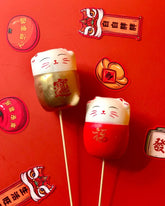 Maneki-neko Deco - Add Ons - red - Preserved Flowers & Fresh Flower Florist Gift Store