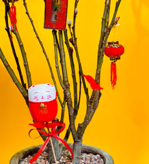 Maneki-neko Deco - Add Ons - red - Preserved Flowers & Fresh Flower Florist Gift Store