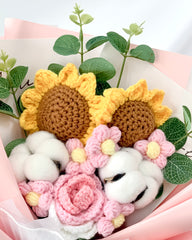 Emiko - Handmade Crochet Flower Bouquet, Pink