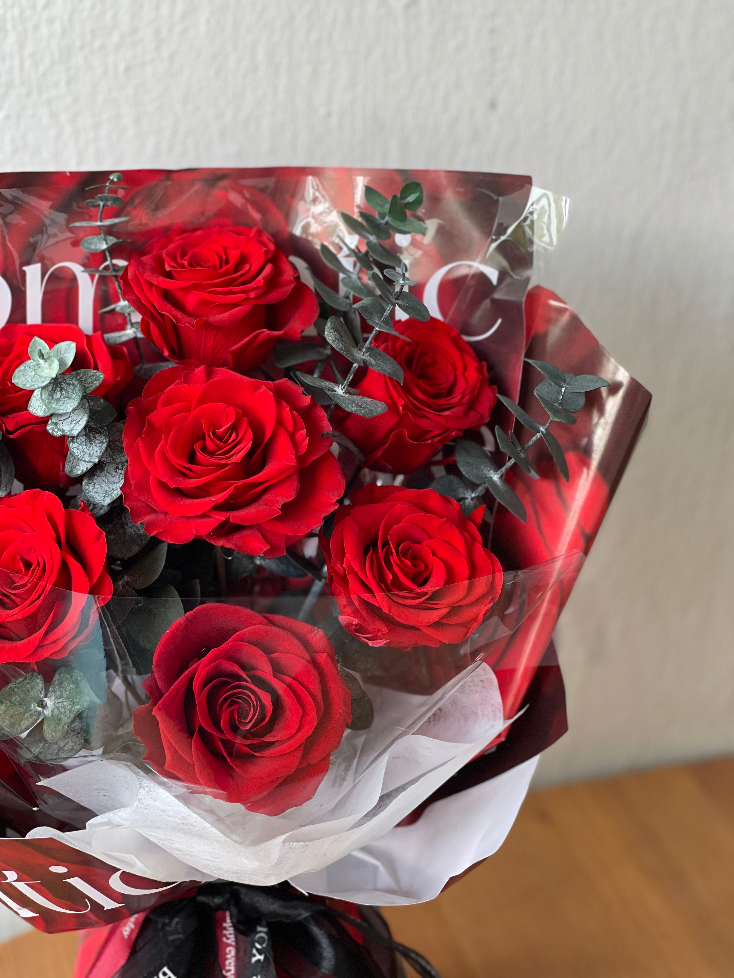 Romantic Red Rose with Eucalyptus - Preserved Rose Bouquet - Mothers Day Favourite!