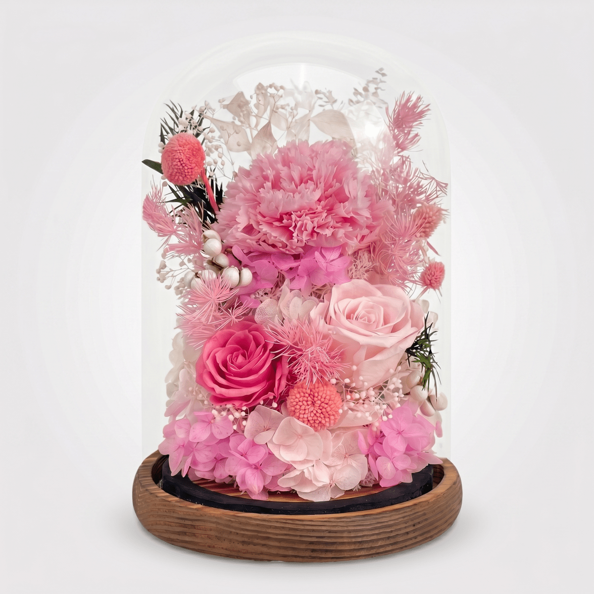 Carnation Bell Dome - Dark Pink - Flowers - Preserved Flowers & Fresh Flower Florist Gift Store