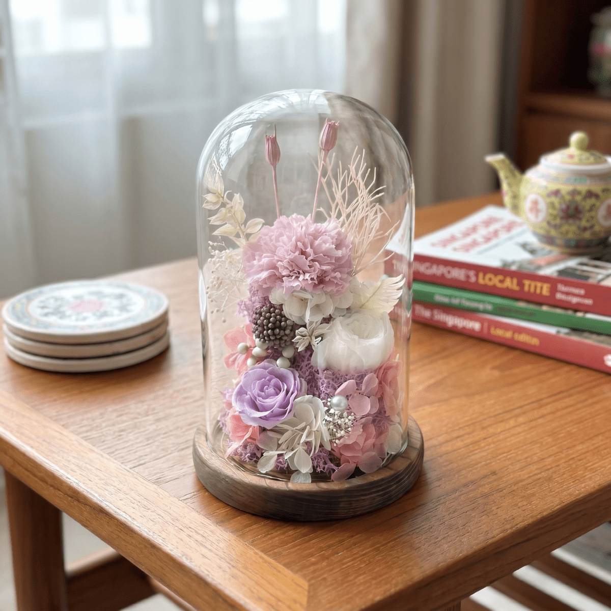 Carnation Bell Dome - Purple Diamonds - Flowers - Preserved Flowers & Fresh Flower Florist Gift Store