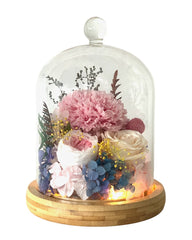 Carnation Bell Jar - Pink Peaches (with box) - Flowers - Preserved Flowers & Fresh Flower Florist Gift Store