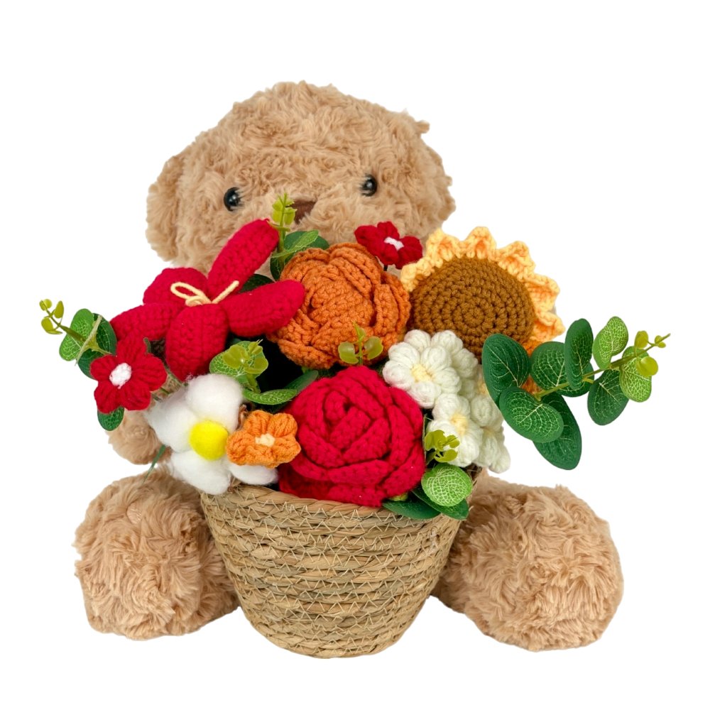 Cuddle Bear Huggies Bouquet - Flower Basket - Flowers - Preserved Flowers & Fresh Flower Florist Gift Store