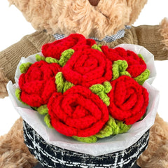 Cuddle Bear Huggies Bouquet - Red Roses - Flowers - Preserved Flowers & Fresh Flower Florist Gift Store