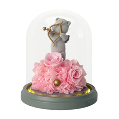 Cupid Bear - Flowers - Pink - Preserved Flowers & Fresh Flower Florist Gift Store