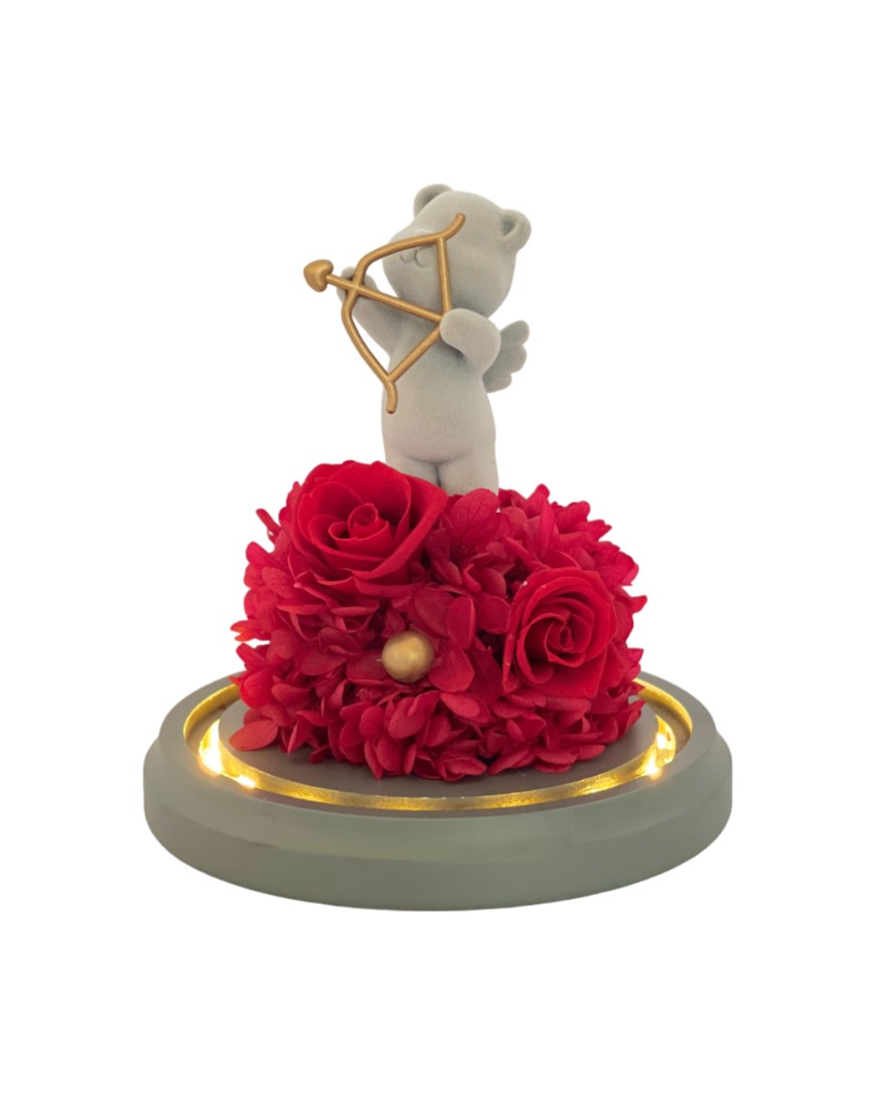 Cupid Bear - Flowers - Red - Preserved Flowers & Fresh Flower Florist Gift Store