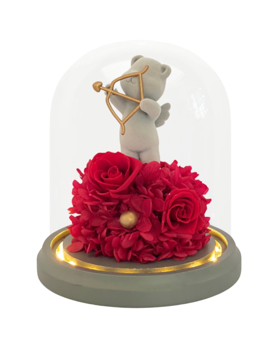 Cupid Bear - Flowers - Red - Preserved Flowers & Fresh Flower Florist Gift Store