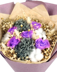 Kaitlyn (Preserved Bouquet) - Flowers - Purple - Preserved Flowers & Fresh Flower Florist Gift Store