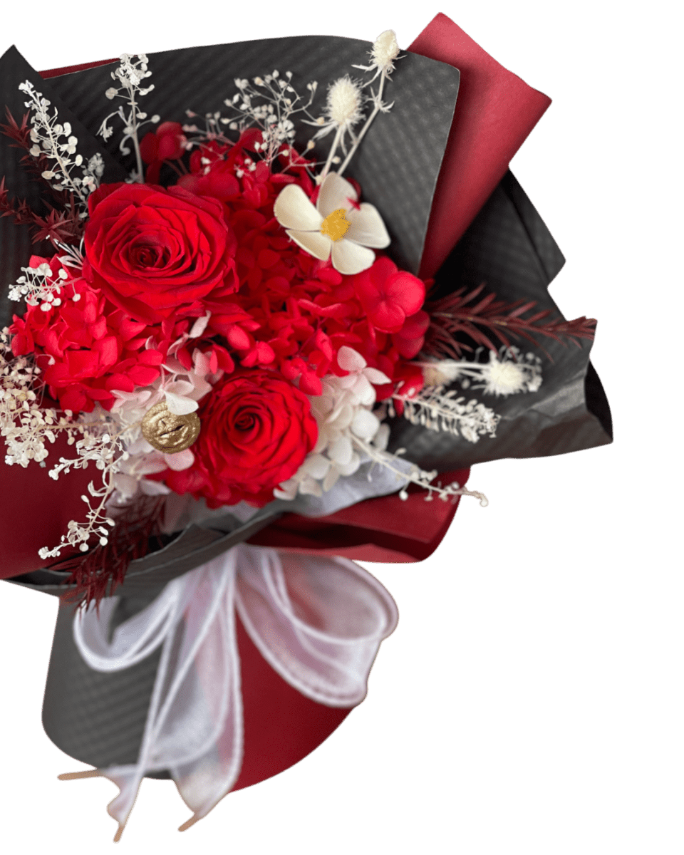 Kurenai - Red Roses Preserved Flower Bouquet - Flowers - Standard - Preserved Flowers & Fresh Flower Florist Gift Store