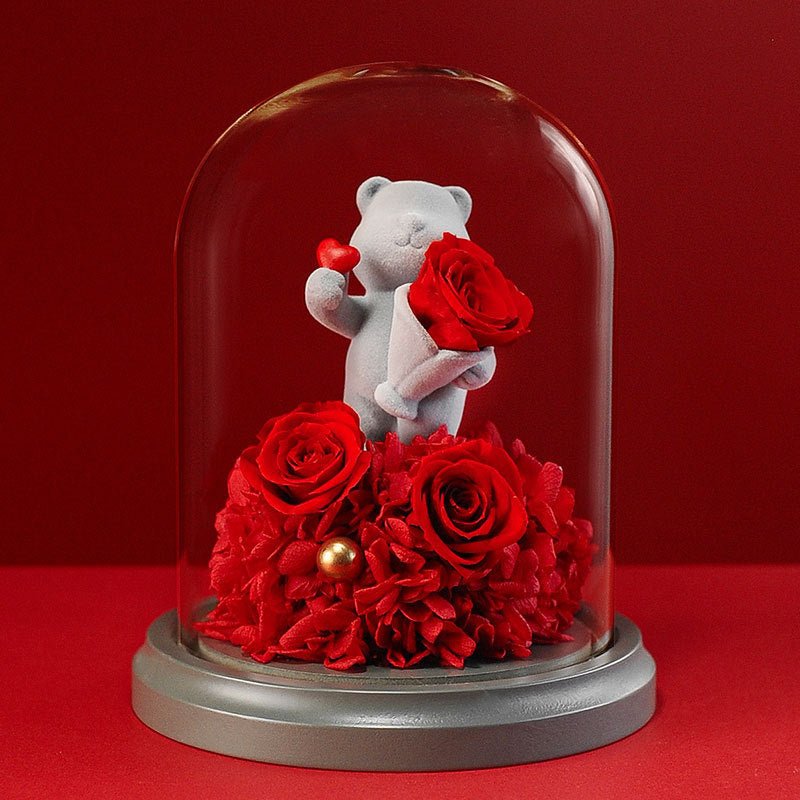 Proposal Bear Red Rose Heart - Flowers - Preserved Flowers & Fresh Flower Florist Gift Store