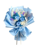 Ruri - Blue Roses & Hydrangea Preserved Flower Bouquet - Flowers - Preserved Flowers & Fresh Flower Florist Gift Store