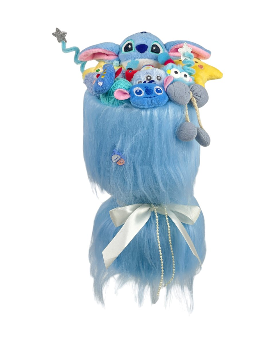 Stitch in a Faux Fur - Fluffy Soft Toy Bouquet - Flowers - Preserved Flowers & Fresh Flower Florist Gift Store