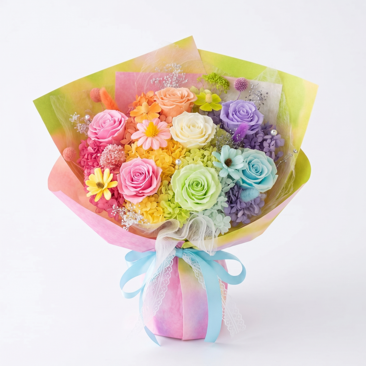 SUMMER. - Mothers Day Preserved Bouquet - Flowers - Rainbow - Preserved Flowers & Fresh Flower Florist Gift Store