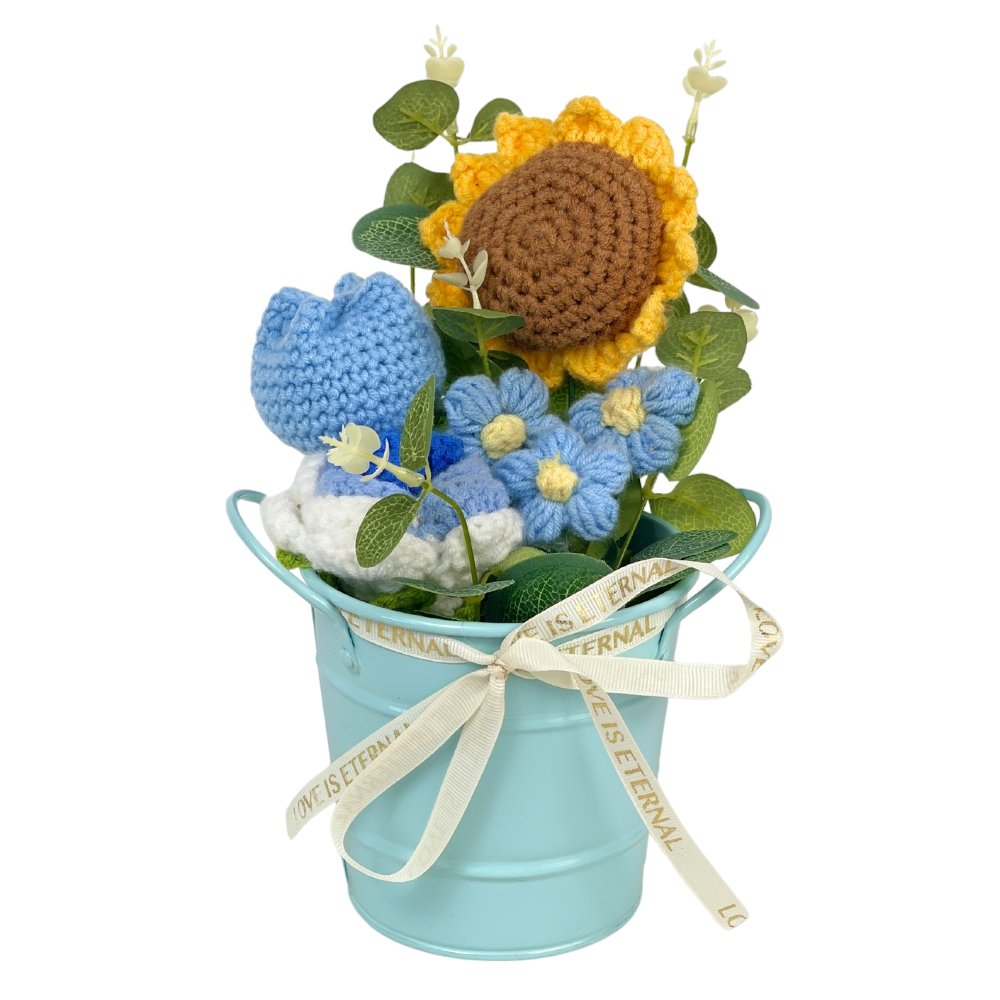 Sunshine on a Bucket - Flowers - Blue - Preserved Flowers & Fresh Flower Florist Gift Store