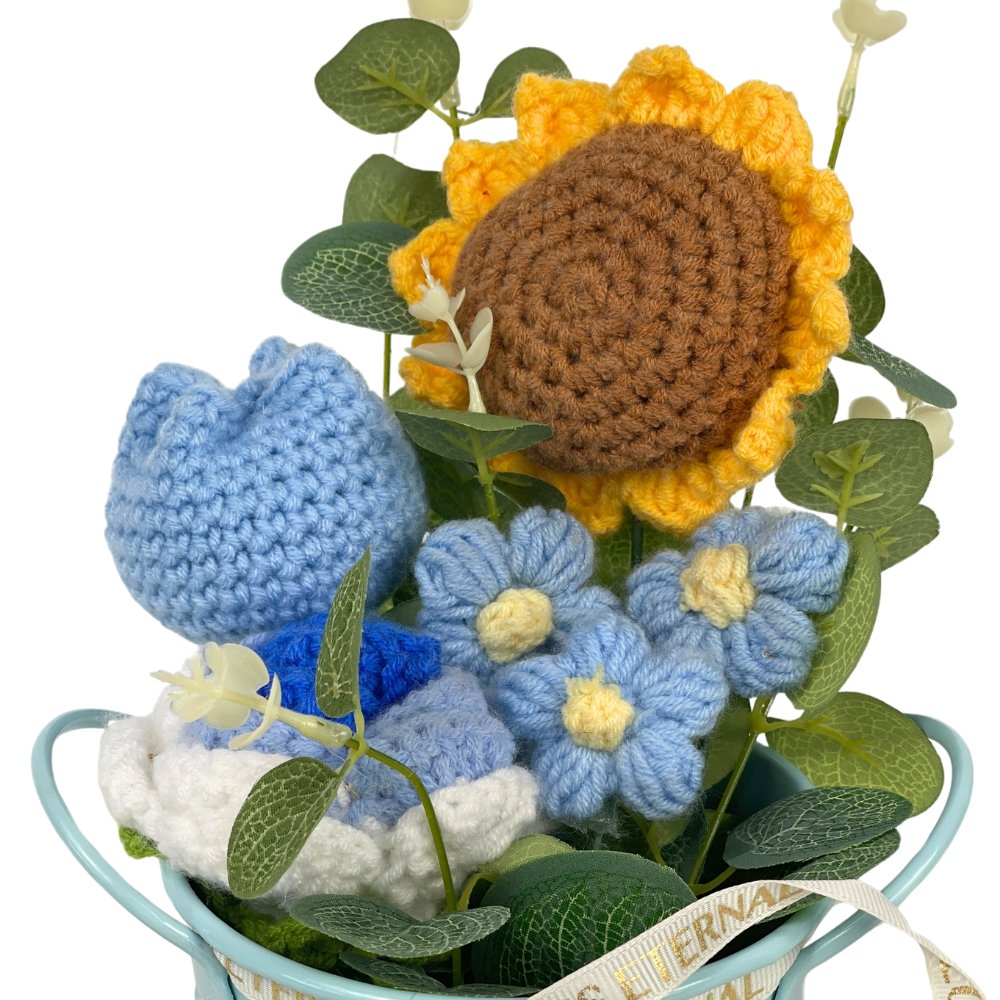 Sunshine on a Bucket - Flowers - Blue - Preserved Flowers & Fresh Flower Florist Gift Store