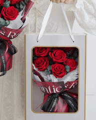 Valentine's Day Romantic Red Preserved Rose Bouquet - Flowers - 7 Roses - Romantic Red - Preserved Flowers & Fresh Flower Florist Gift Store