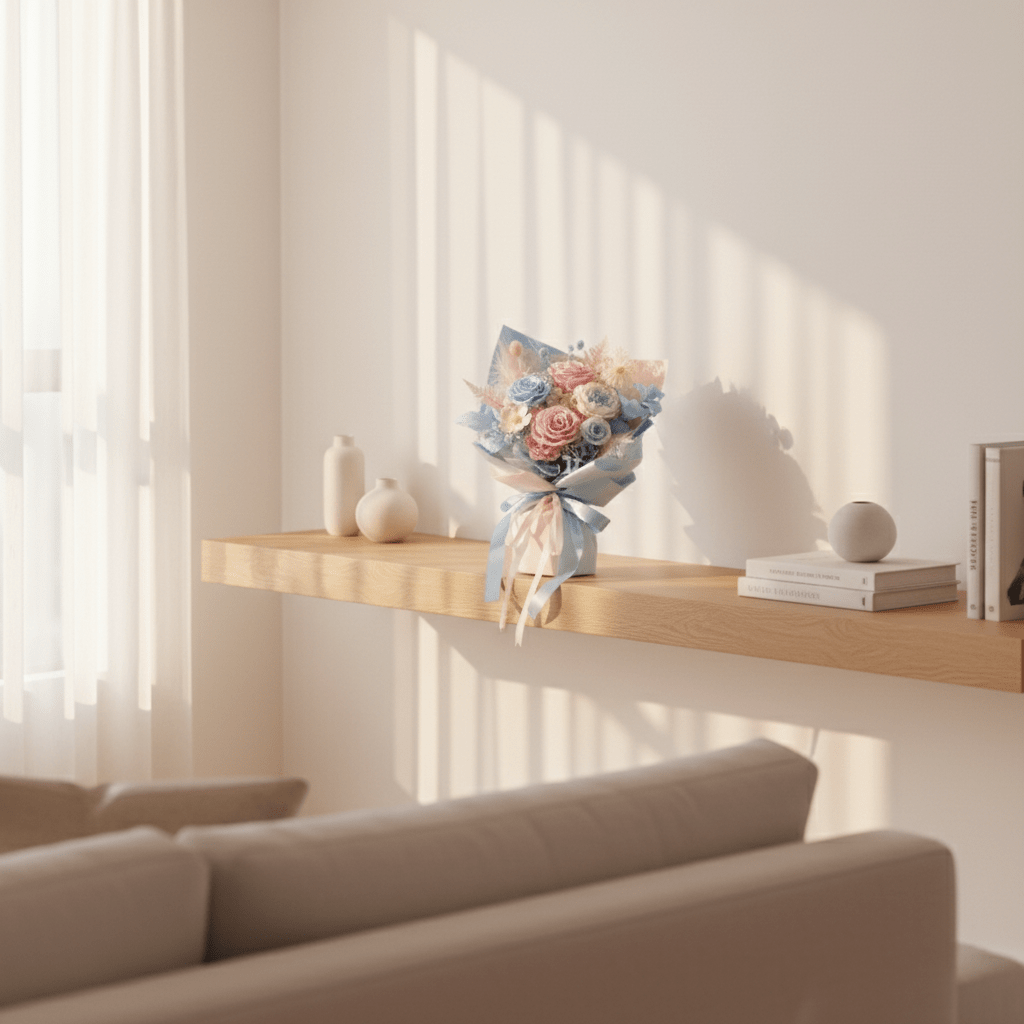 Yume (夢) - Pastel Preserved Flower Bouquet - Flowers - Blue - Preserved Flowers & Fresh Flower Florist Gift Store