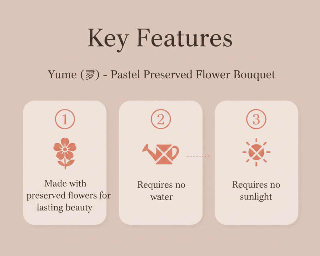 Yume (夢) - Pastel Preserved Flower Bouquet - Flowers - Purple - Preserved Flowers & Fresh Flower Florist Gift Store