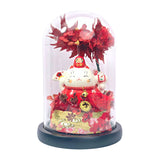 Maneki-Neko 招き猫 Fortune Cat (Large) - Red, Prosperity - Flower - Preserved Flowers & Fresh Flower Florist Gift Store