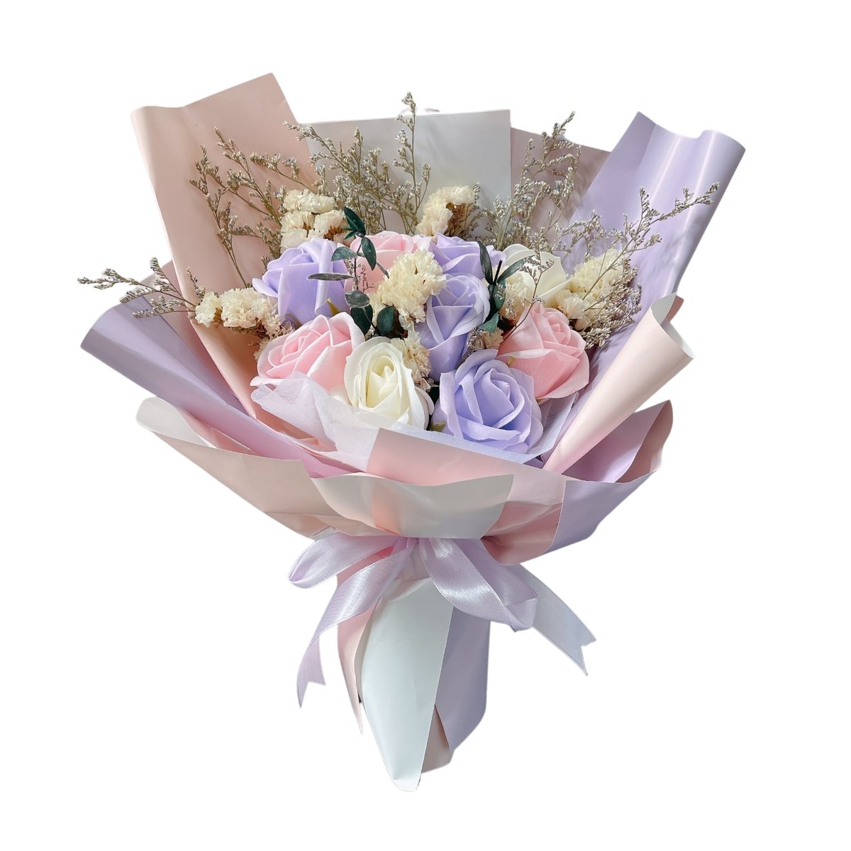 Haruki Soap Flower Bouquet - Paddle Pop Purple - Preserved Flowers & Fresh Flower Florist Gift Store