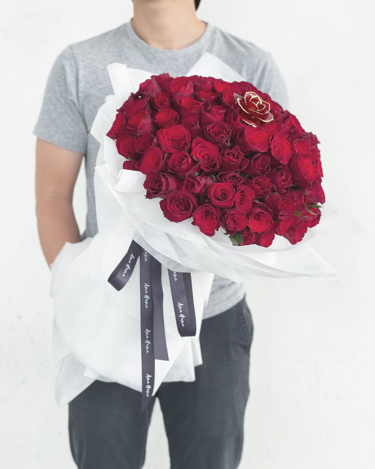 99 Roses Bouquet - Red - Flower - Preserved Flowers & Fresh Flower Florist Gift Store