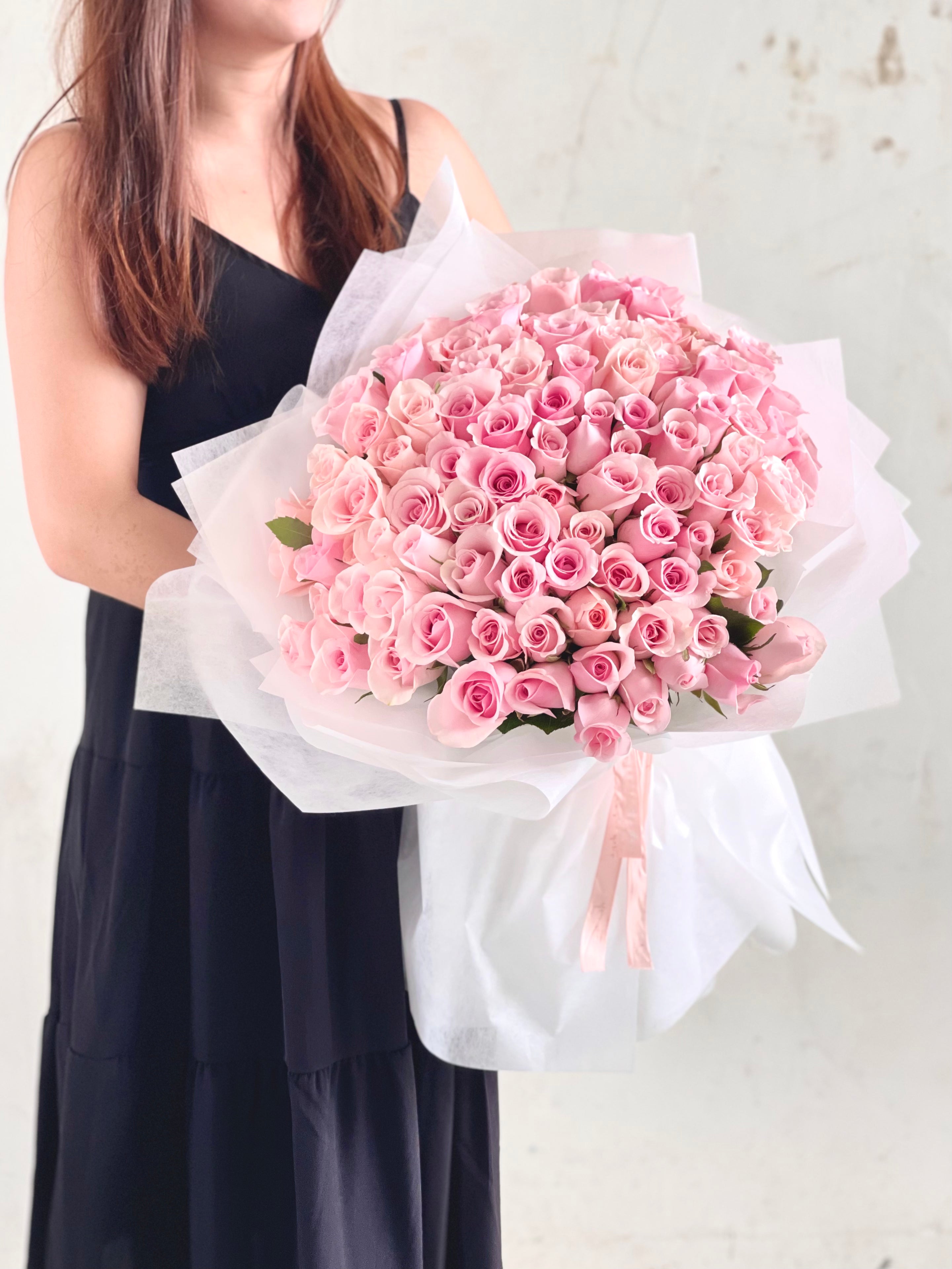 99 Roses Bouquet - Pink - Flower - Preserved Flowers & Fresh Flower Florist Gift Store