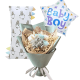 Baa Baa Sheepz Small Baby Boy Flower Bouquet Gift Set - - Preserved Flowers & Fresh Flower Florist Gift Store