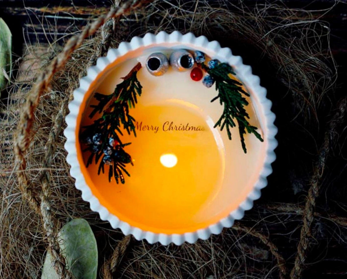 Greeting Message in Candle - Scent - Merry Christmas - Preserved Flowers & Fresh Flower Florist Gift Store