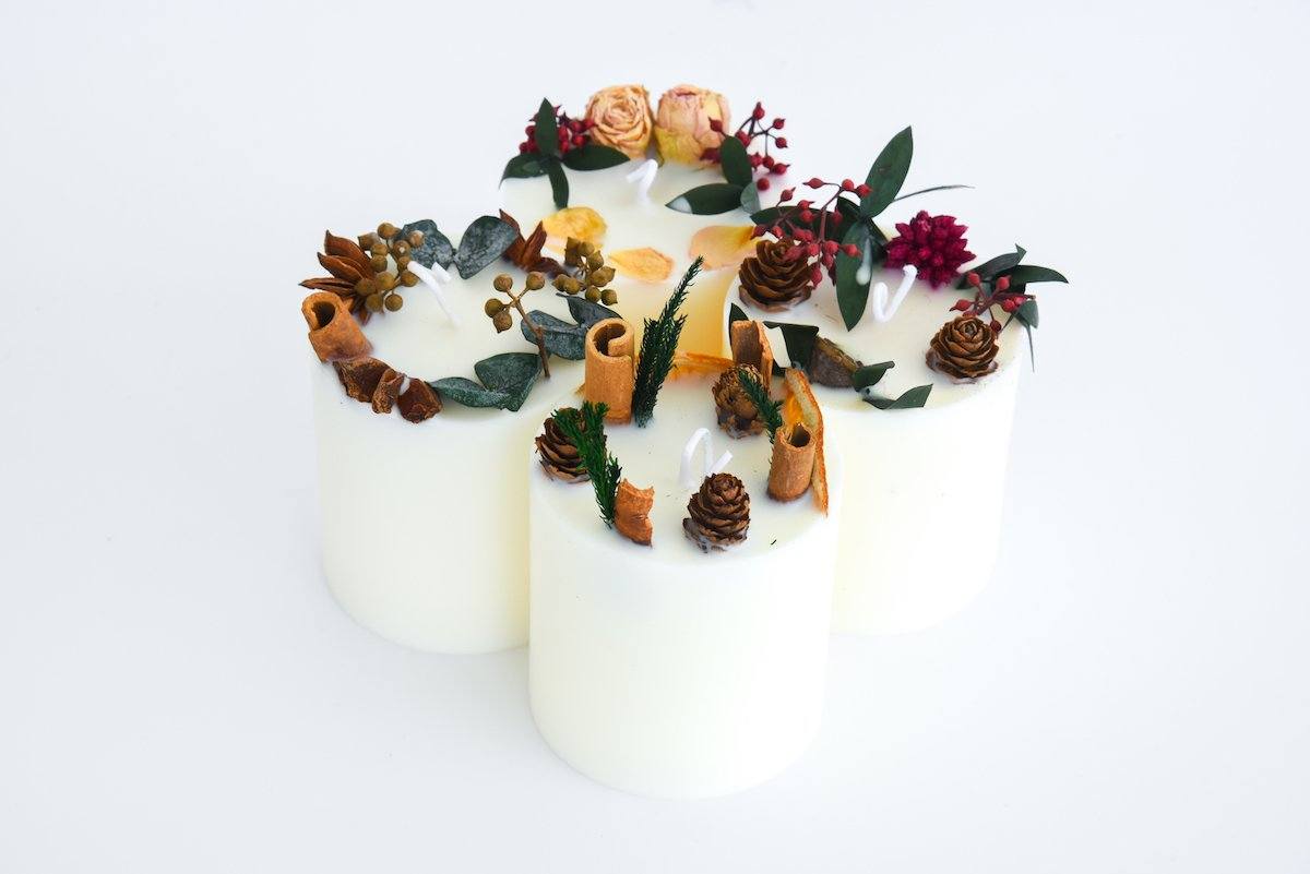Hand Poured Scented Candle - Scent - Rose Allure - Preserved Flowers & Fresh Flower Florist Gift Store