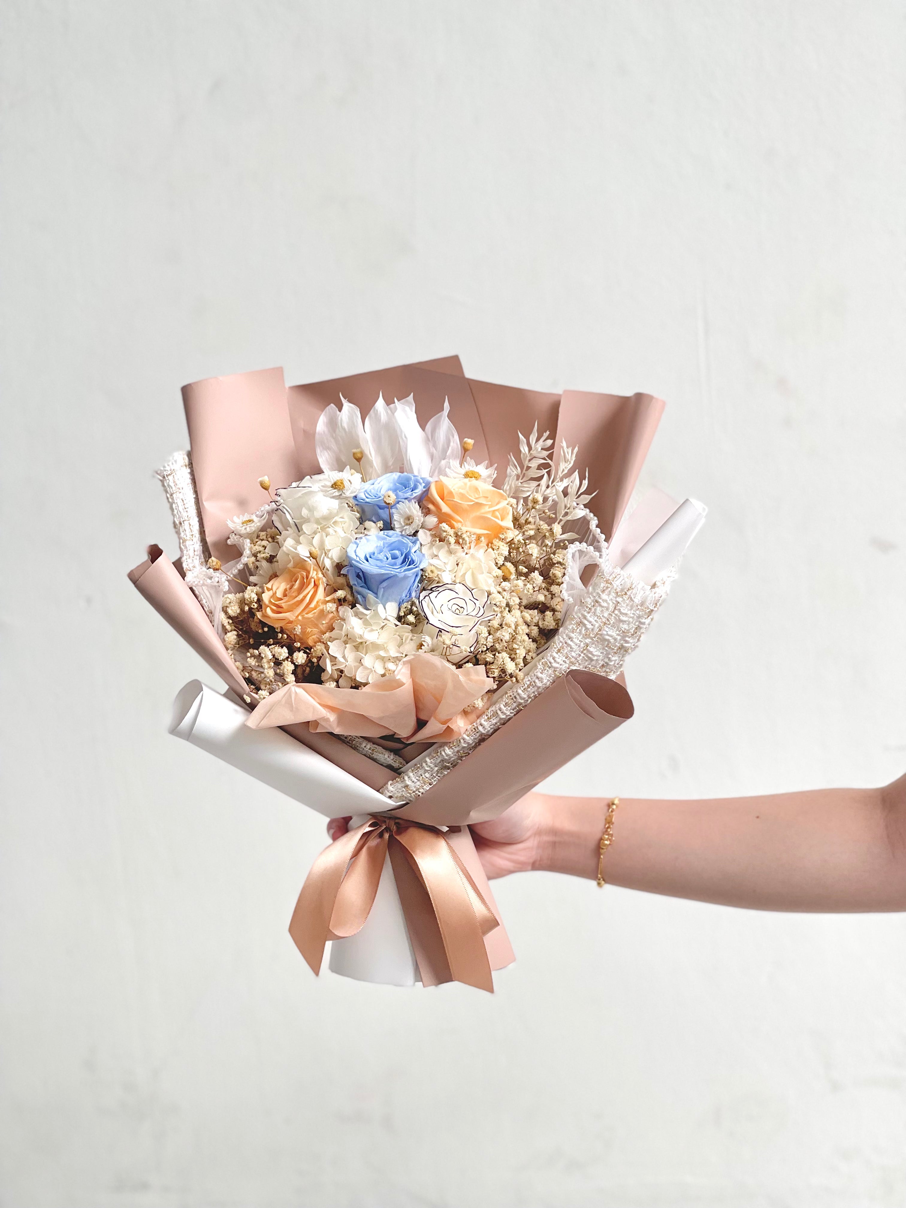 Chantel - Blue Peach - Flower - Standard - Preserved Flowers & Fresh Flower Florist Gift Store