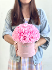 Classic Bucket Full - Pink Rose - Flower - 25 Roses - Preserved Flowers & Fresh Flower Florist Gift Store