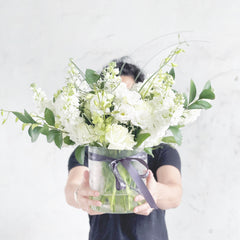 Omakase Vase - Premium White - Flower - Grand - Preserved Flowers & Fresh Flower Florist Gift Store