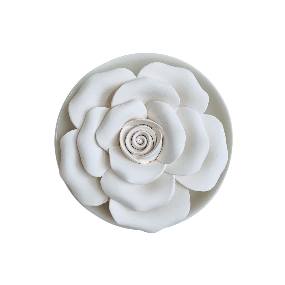 Rose Flower Clay Scent Diffuser - Scent - White rose with ceramic dish - Preserved Flowers & Fresh Flower Florist Gift Store