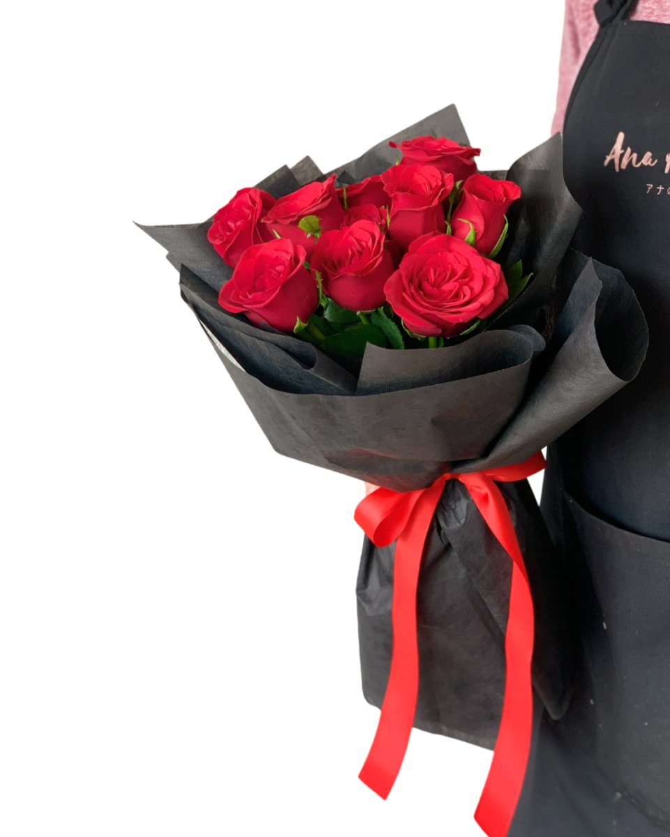 10 Rose Bouquet - Flower - Preserved Flowers & Fresh Flower Florist Gift Store