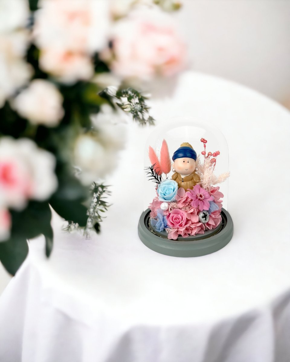 Artisan Aura Bell Dome - Pearl Girl - Flower - Preserved Flowers & Fresh Flower Florist Gift Store