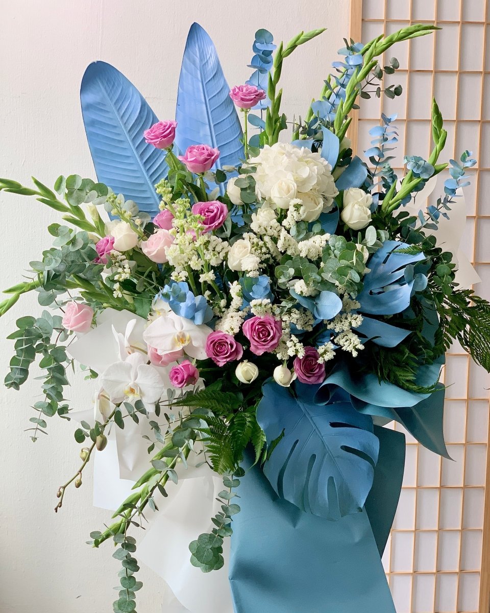 Blue Serenity Blooms Flower Stand - Flower - Grand - Preserved Flowers & Fresh Flower Florist Gift Store