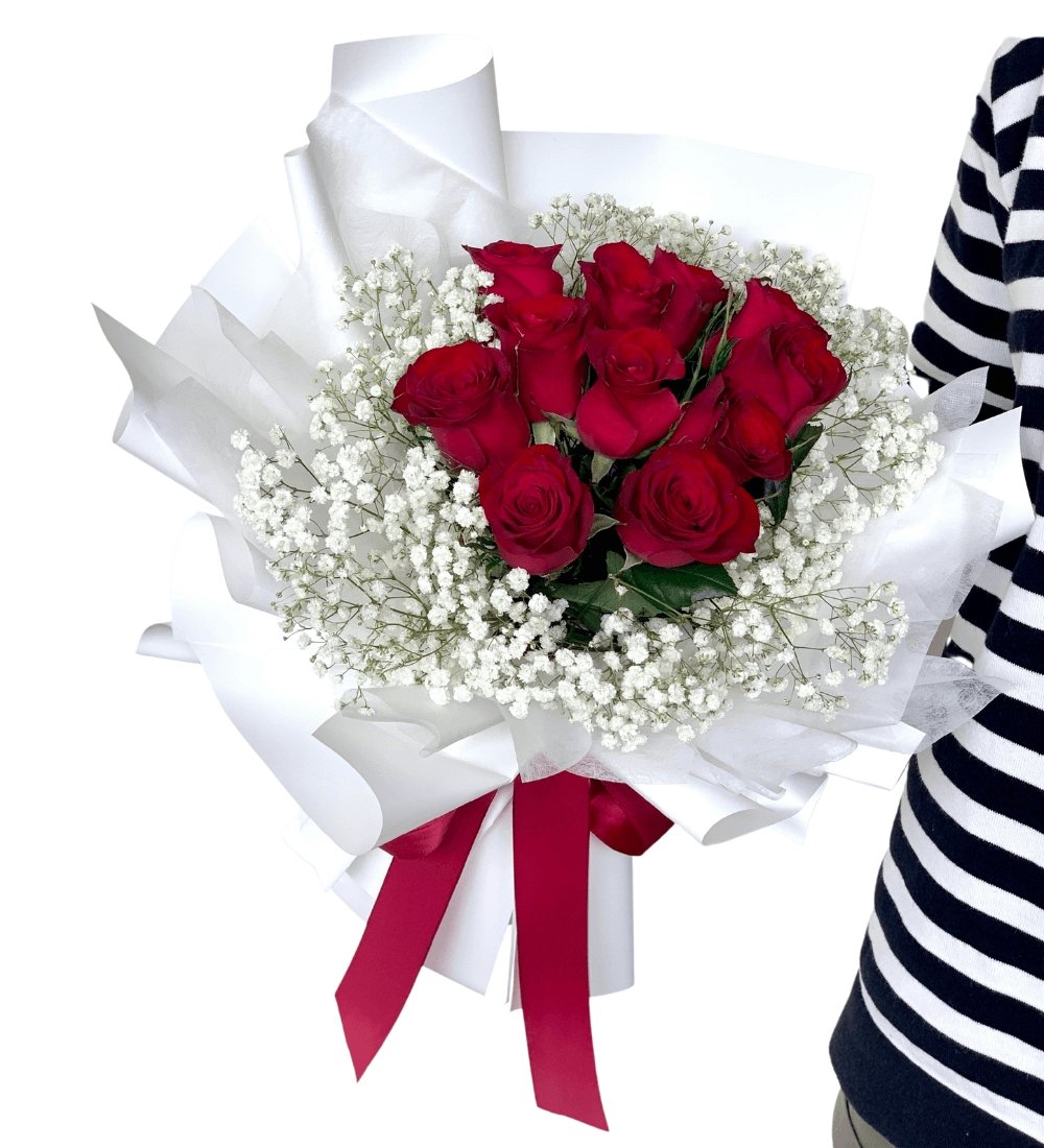 Blushing Love - Flower - 11 Roses - Preserved Flowers & Fresh Flower Florist Gift Store