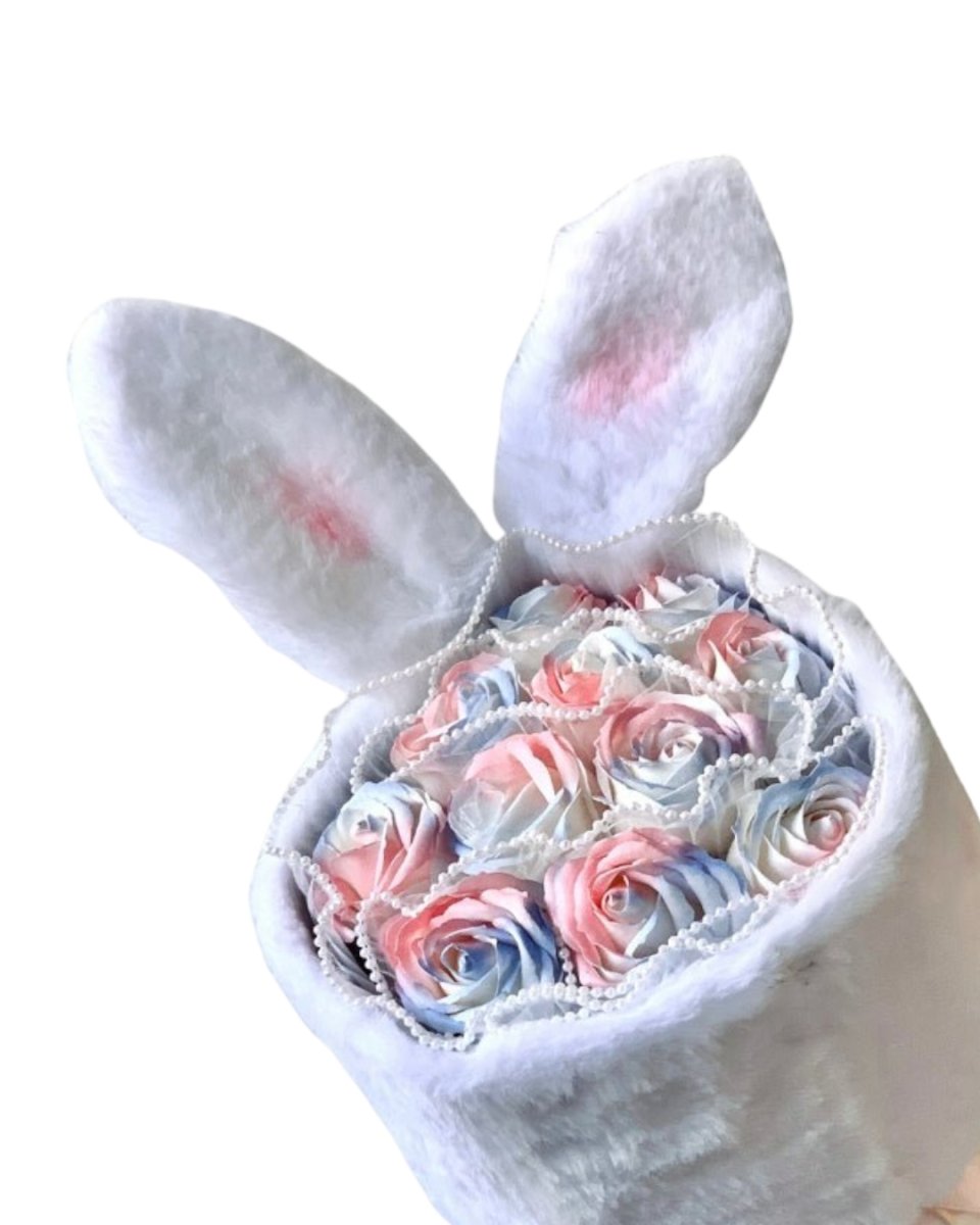 Bunny Hop - Soap Flower Bouquet - Aurora / White - Flower - Preserved Flowers & Fresh Flower Florist Gift Store