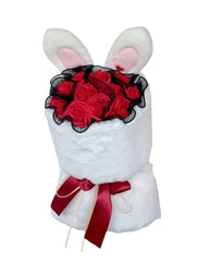 Bunny Hop - Soap Flower Bouquet - Red / Black - Flower - Preserved Flowers & Fresh Flower Florist Gift Store